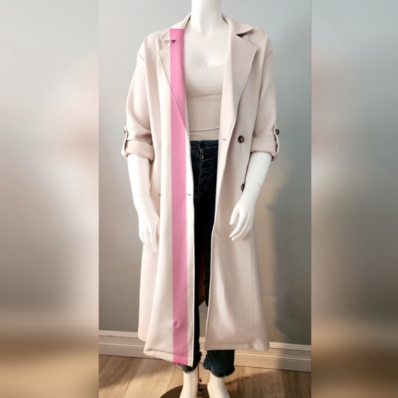 [X & 3X] NWT DEX Plus Trenchcoat in Bone - Picture 8 of 13